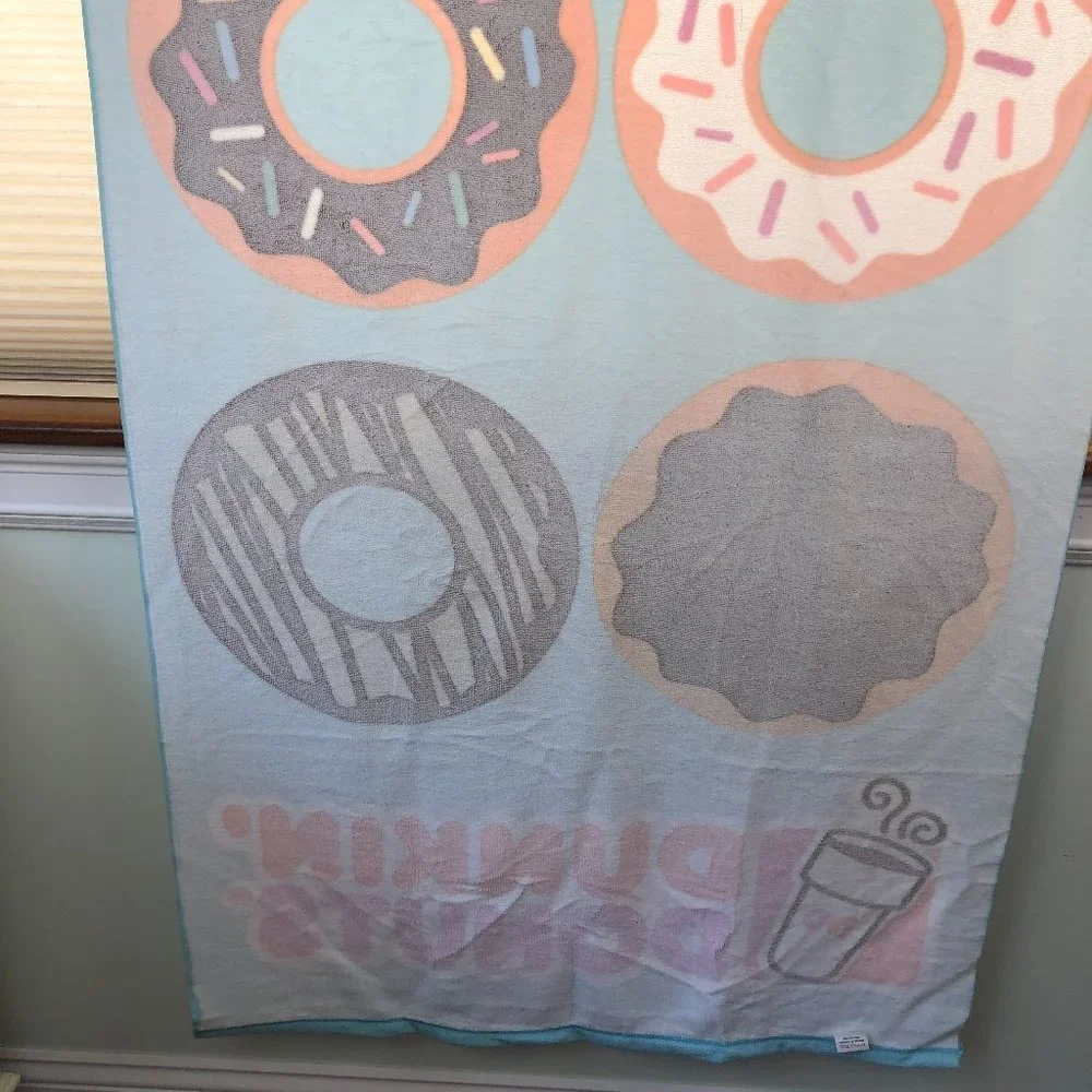 NEW Dunkin Donuts Beach Towel Coastal Vacation RARE Collectible Pool Resort